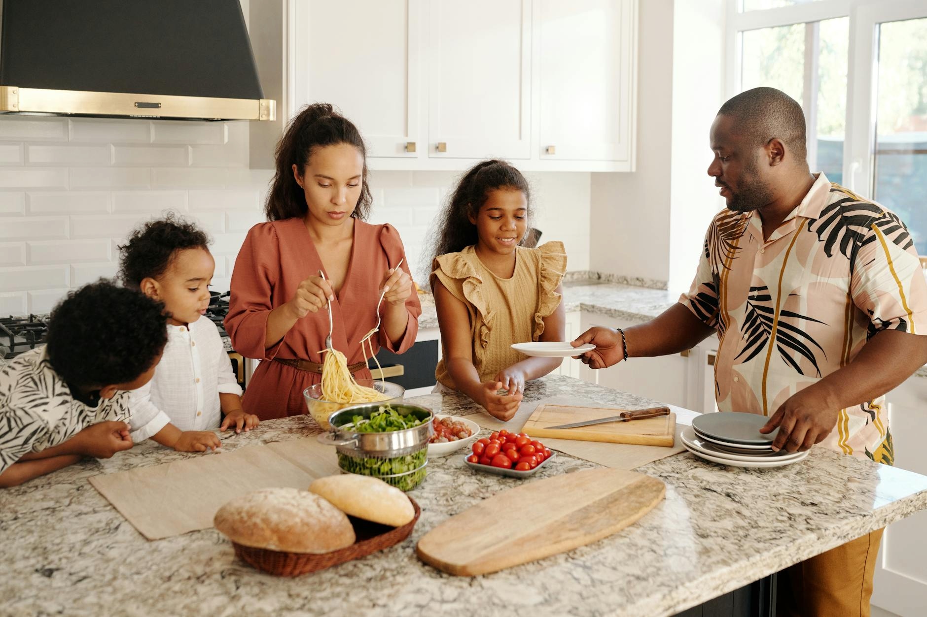 family meal planning and grocery list concept